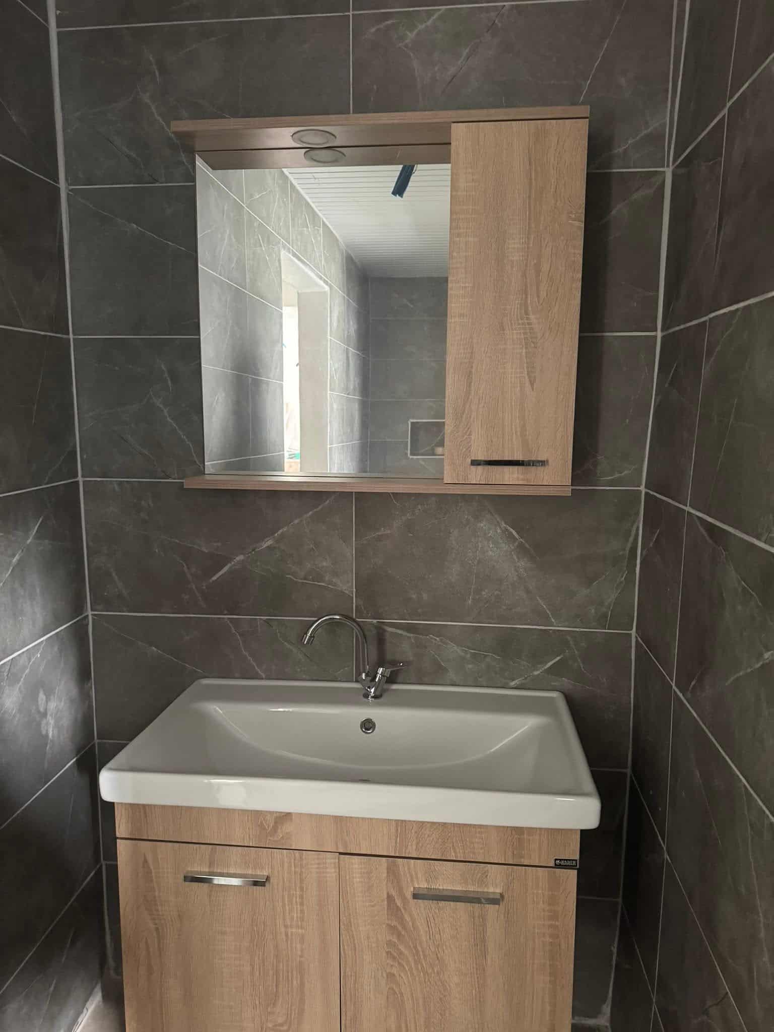 Ahsap banyo dolabi ve lavabo | Korkuteli Su Tesisatçısı | Antalya Su Tesisat